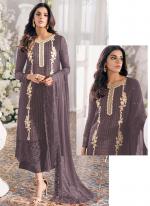 Georgette Lilac Party Wear Sequins Work Pakistani Suit